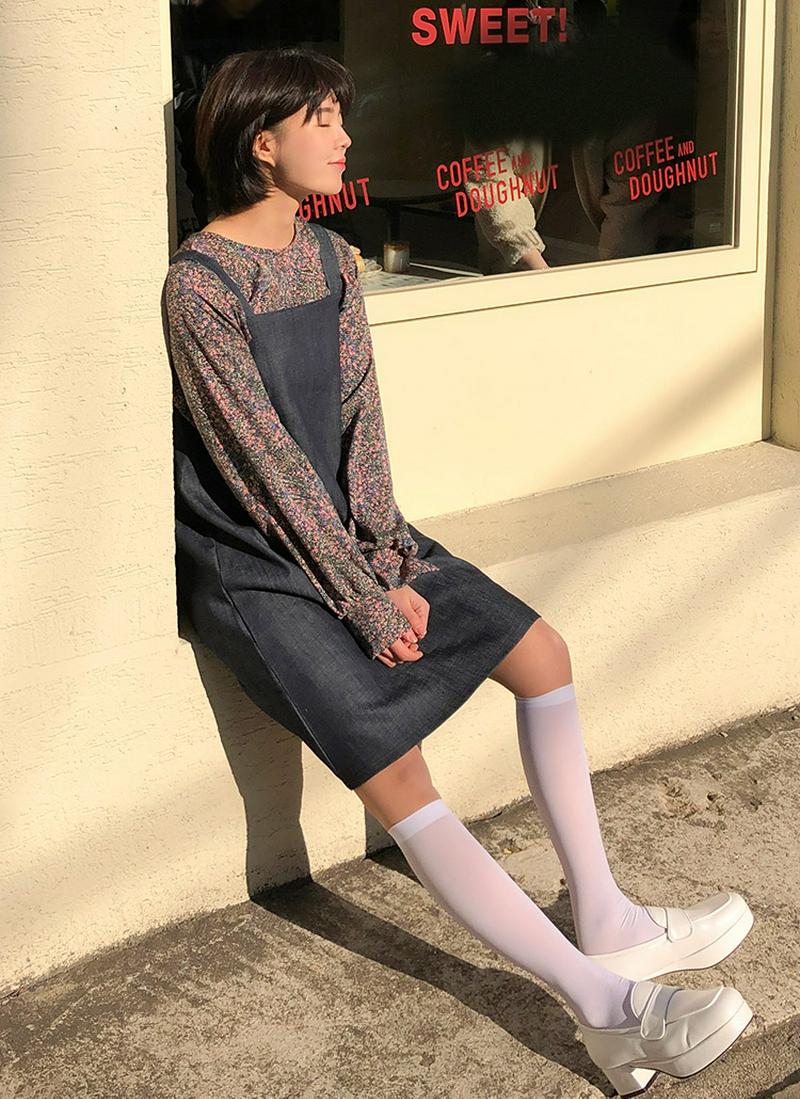 ブルーデニムミニワンピース