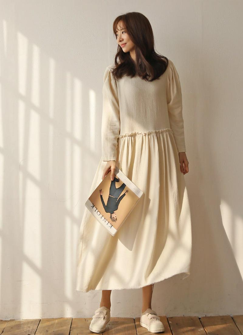 カットヘムリップルワンピース