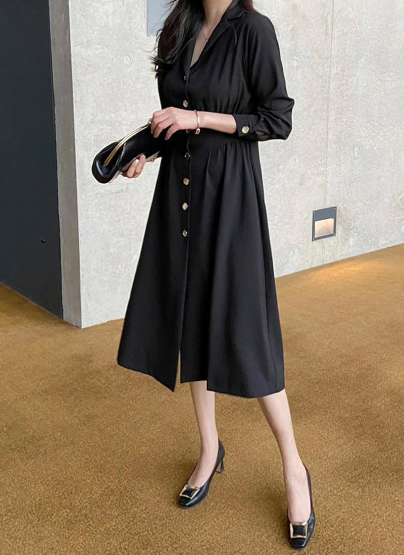 ゴールドボタンロングワンピース