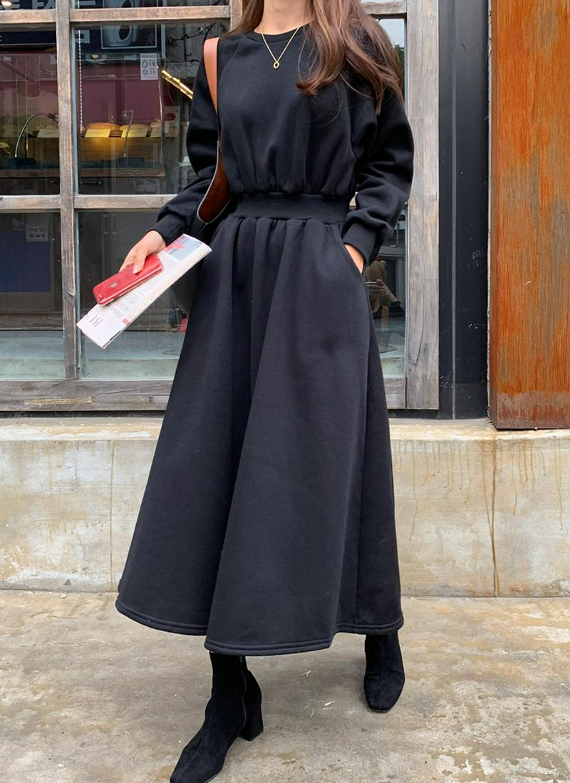 ウエストバンドスウェットワンピース