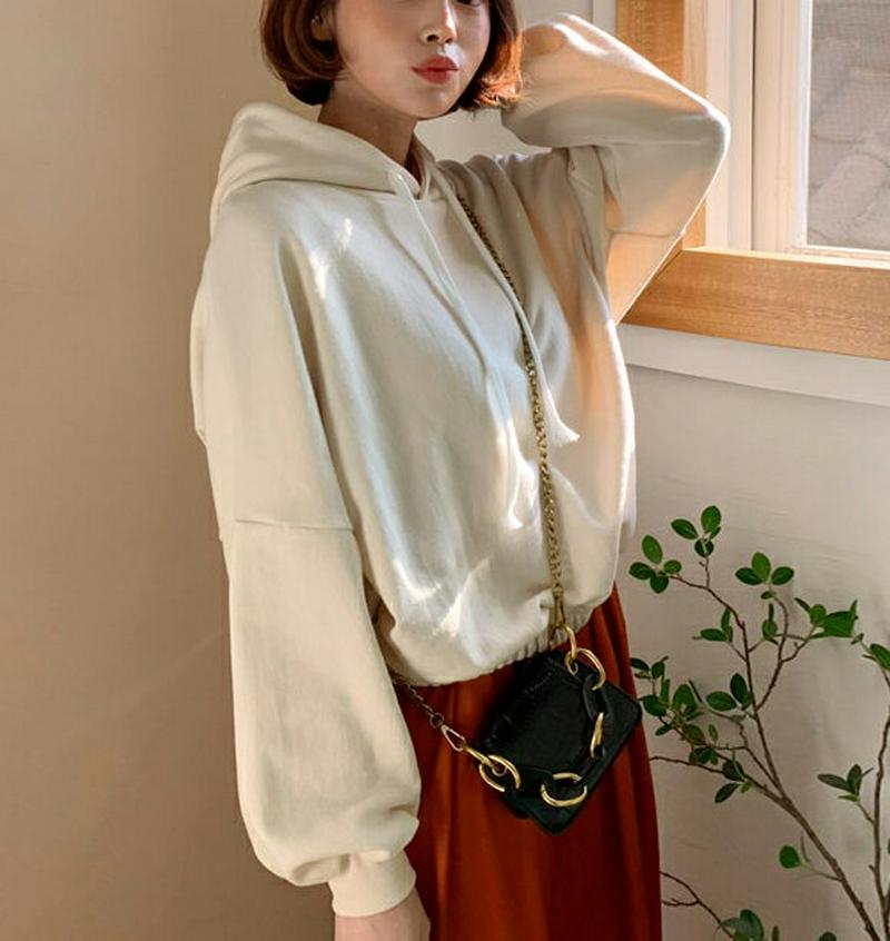 【只今10%OFF】ゴムヘムストリングフーディ・全3色・b54780 レディース 【tops】【フーディー スウェット トレーナ