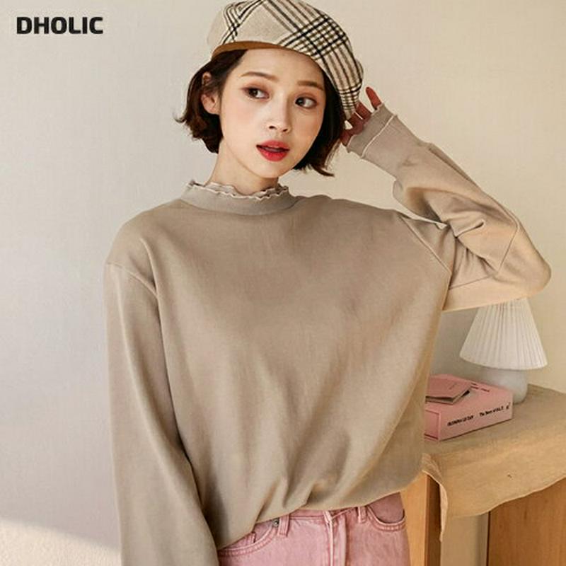 【只今10%OFF】ウェーブヘムスウェット・全4色・b54785 レディース 【tops】【トップス Tシャツ 無地 長袖 パフ