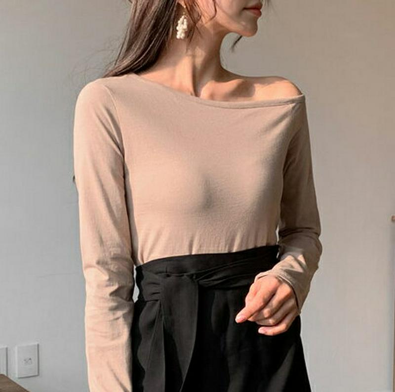 【只今10%OFF】ワンオフショルTシャツ・全4色・t54778 レディース 【tops】【トップス Tシャツ オフショルダー 