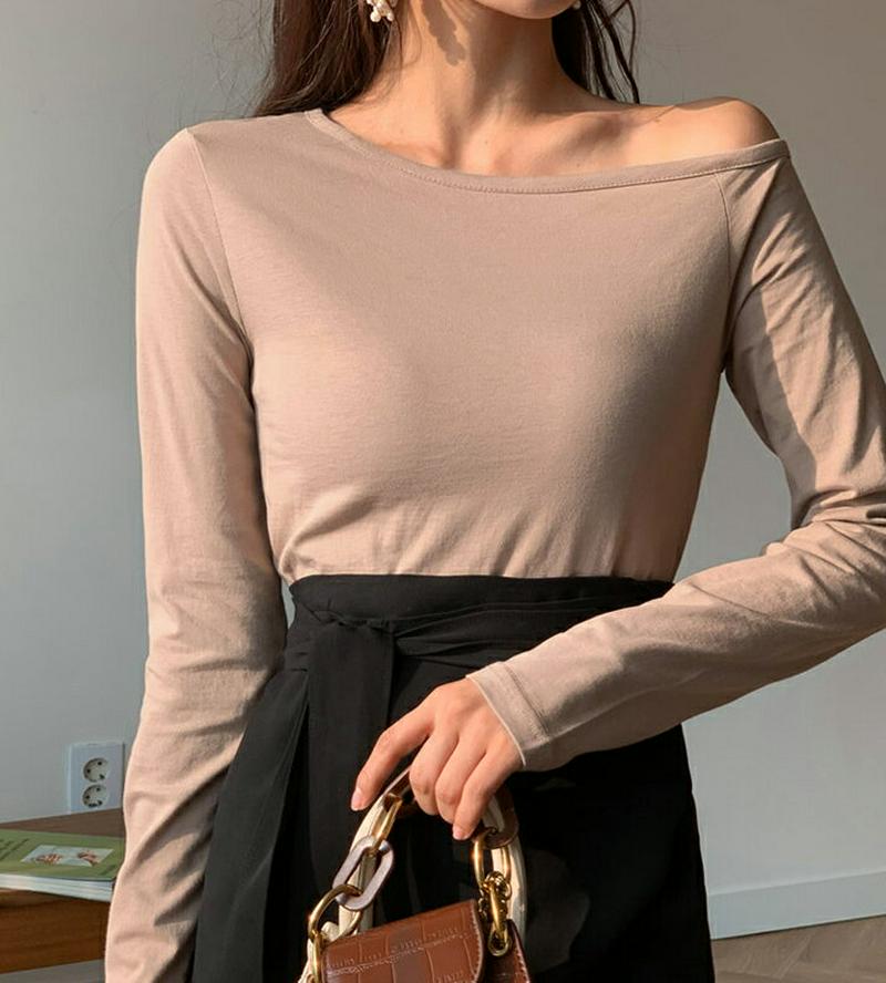 【只今10%OFF】ワンオフショルTシャツ・全4色・t54778 レディース 【tops】【トップス Tシャツ オフショルダー 