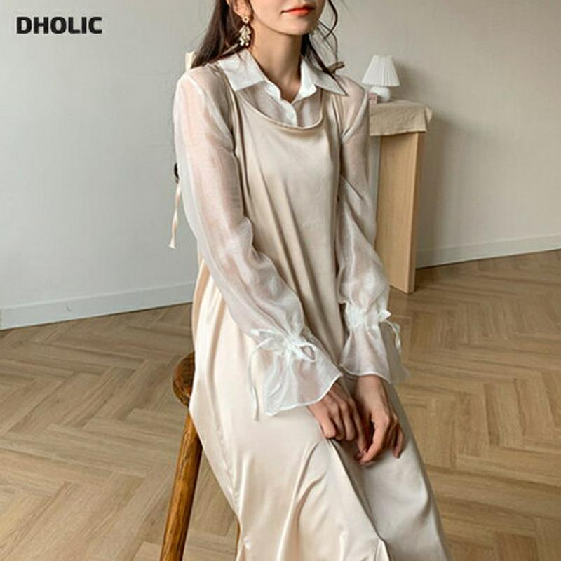 【只今10%OFF】ショルダータイフレアワンピース・全3色・b54812 レディース 【ops】【ワンピース ロング ロング丈 