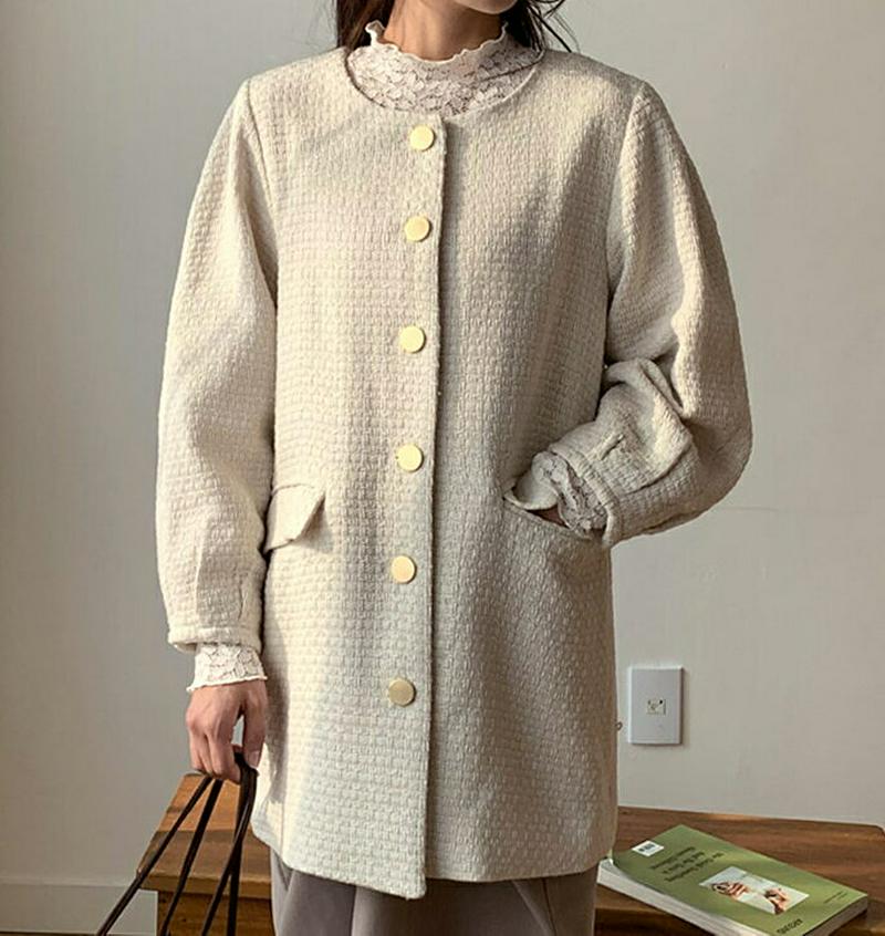 【只今10%OFF】【送料無料】パフゴールドボタンジャケット・全2色・t54796 レディース 【jk】【ジャケット アウター 