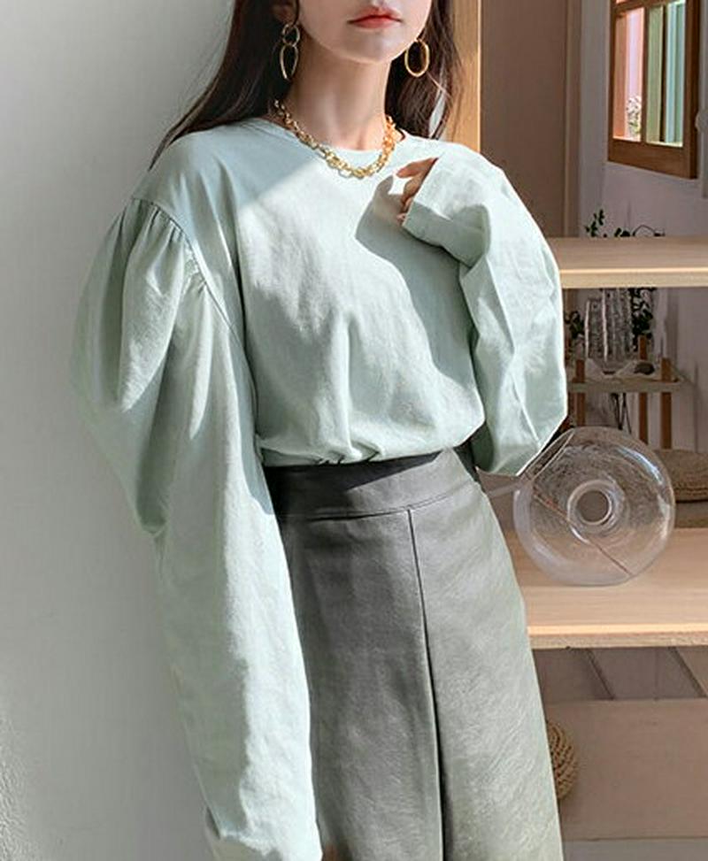 【只今10%OFF】パワーショルダールーズTシャツ・全3色・t54782 レディース 【tops】【トップス Tシャツ 無地 長