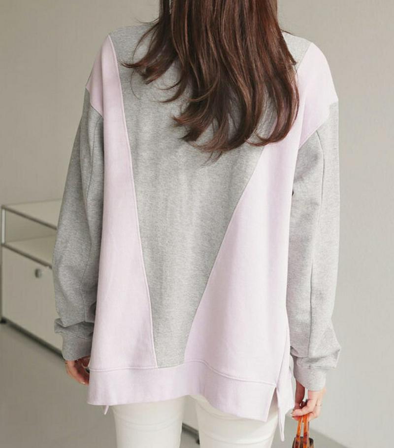 【只今10%OFF】サイド配色スウェット・全2色・b60859 レディース【tops】【トップス スウェット トレーナー 長袖 