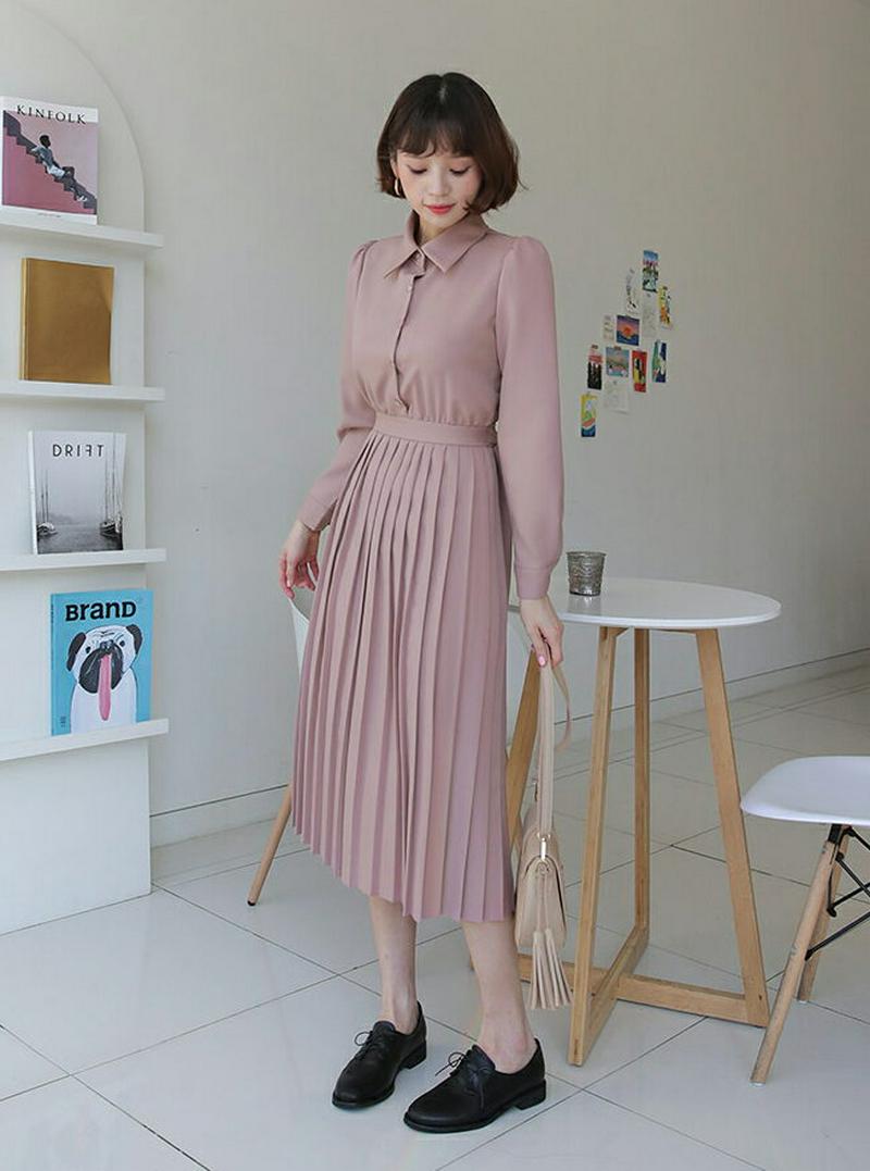 【只今10%OFF】リボンボタンカラーワンピース・全3色・t57678 レディース 【ops】【ワンピース ロング ロングワンピ