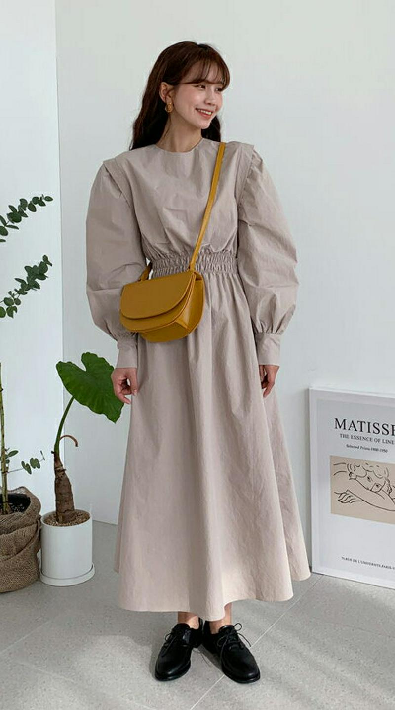 【只今10%OFF】ウエストシャーリングワンピース・全2色・b57677 レディース 【ops】【ワンピース ロング ロング丈 