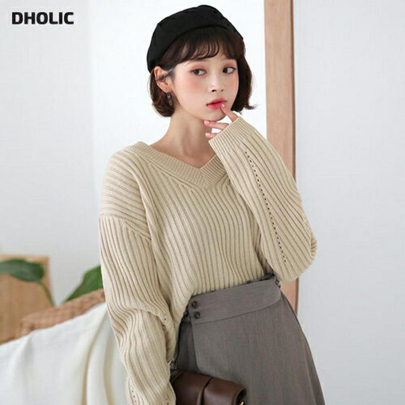 【只今10%OFF】バックリボンVネックニット・全7色・b57667 レディース 【tops】【ニット トップス セーター Vネ