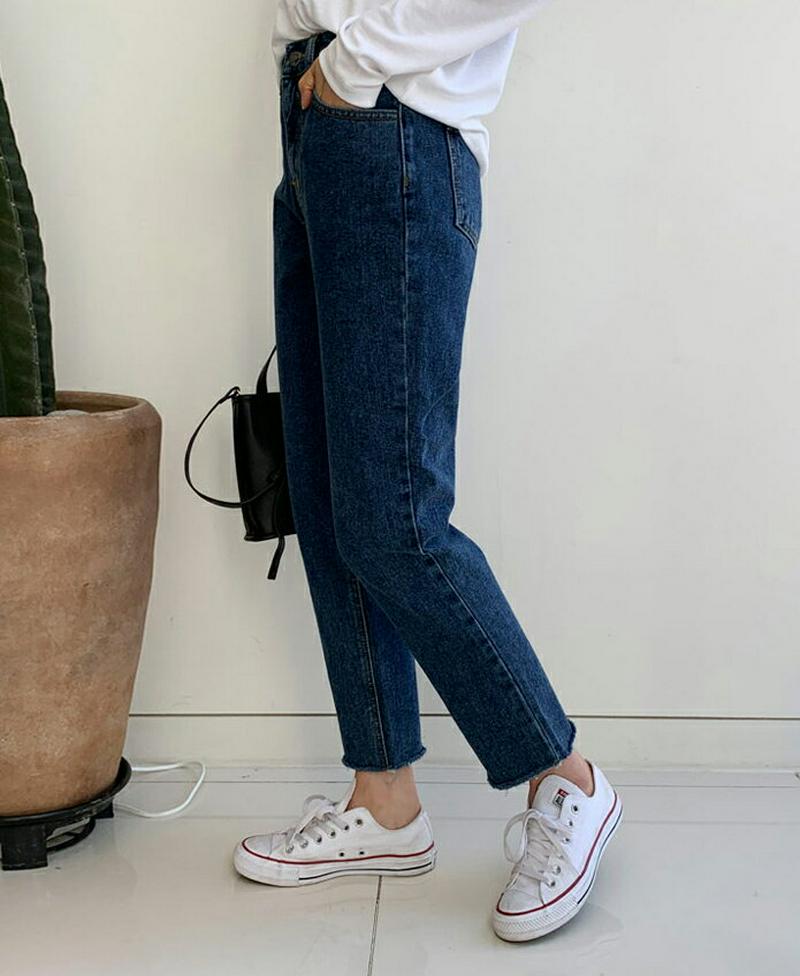 即日配送【只今30%OFF】≪人気商品再入荷≫ストレートカットパンツ・全4色・t57666 レディース 【pt】 韓国ファッション パンツ デニム カットオフ ストレート カジュアル ベーシック 無地 クロップド 秋 春 冬