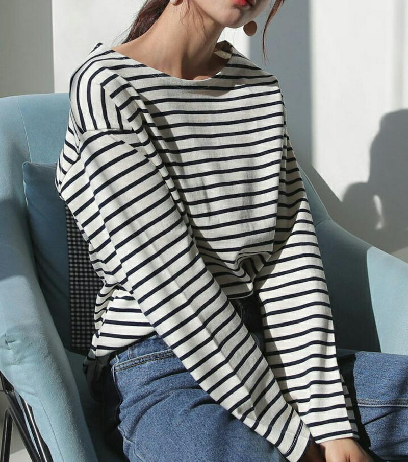 【只今10%OFF】ボーダーTシャツ・全5色・b57671 レディース 【tops】【トップス Tシャツ ボートネック ラウンド