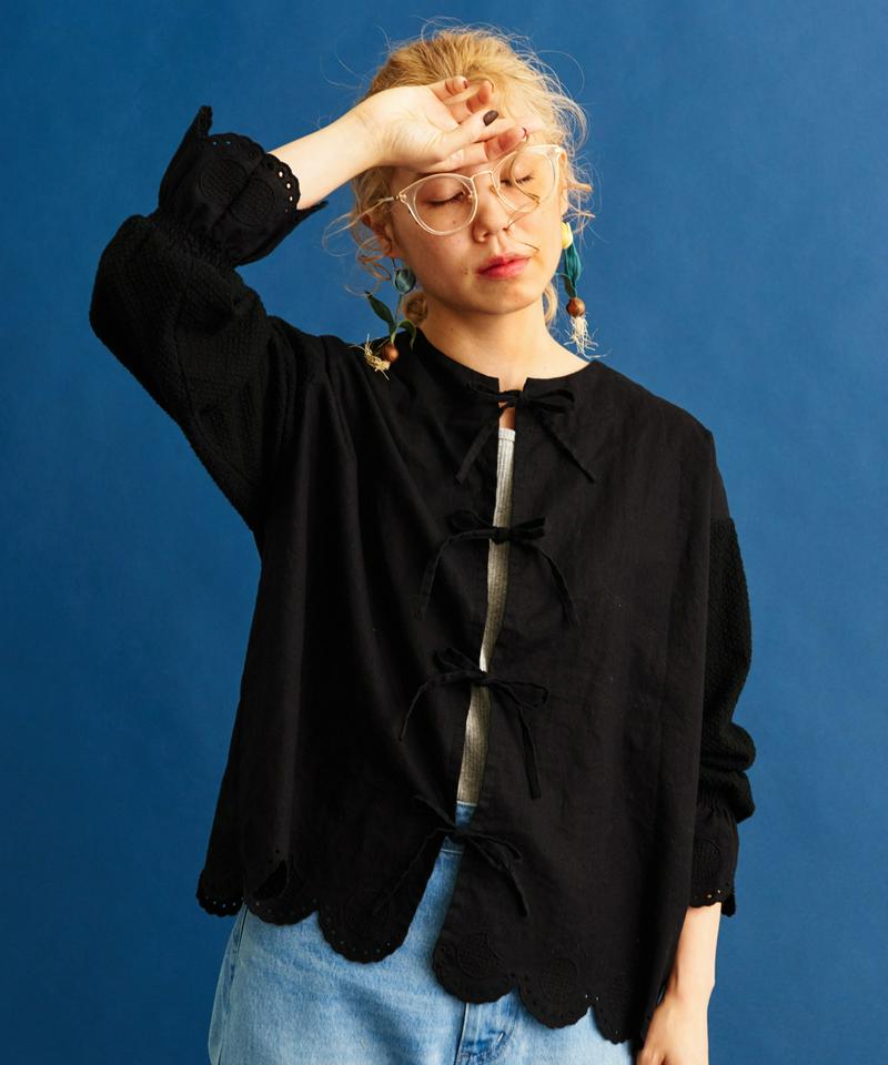 〇eiπe　ワッフルビスケットカットワーク　2wayブラウス（eiπe）