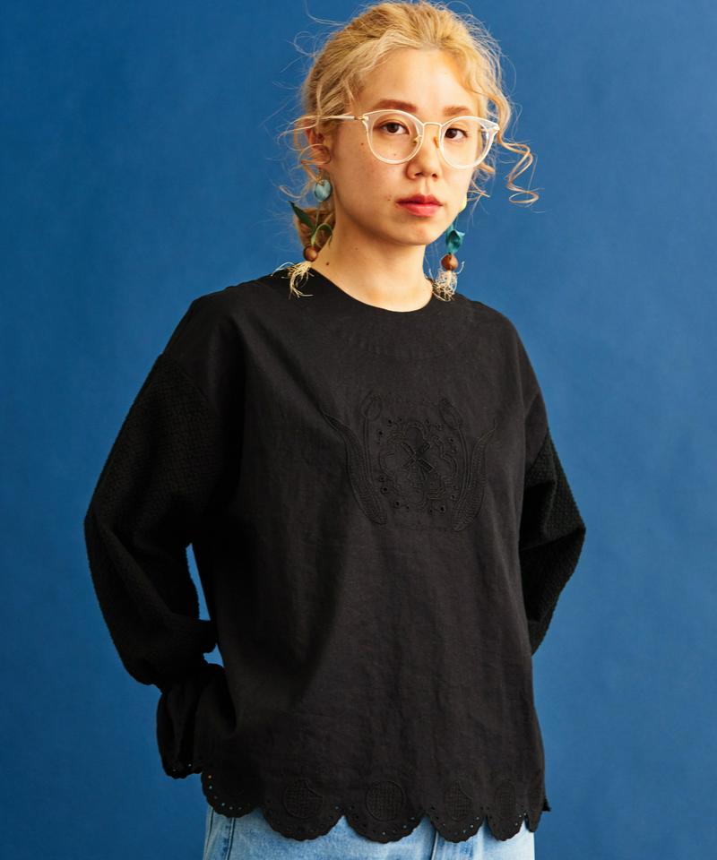 〇eiπe　ワッフルビスケットカットワーク　2wayブラウス（eiπe）