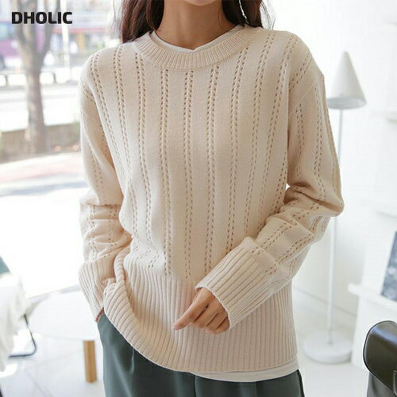 【只今10%OFF】ラウンドパンチングニット・全4色・b57673 レディース 【tops】【トップス セーター ニット ラウン