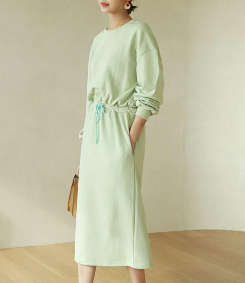 【只今10%OFF】ドロストスウェットワンピース・全3色・b60873 レディース【ops】【ワンピース ロング ロングワンピー