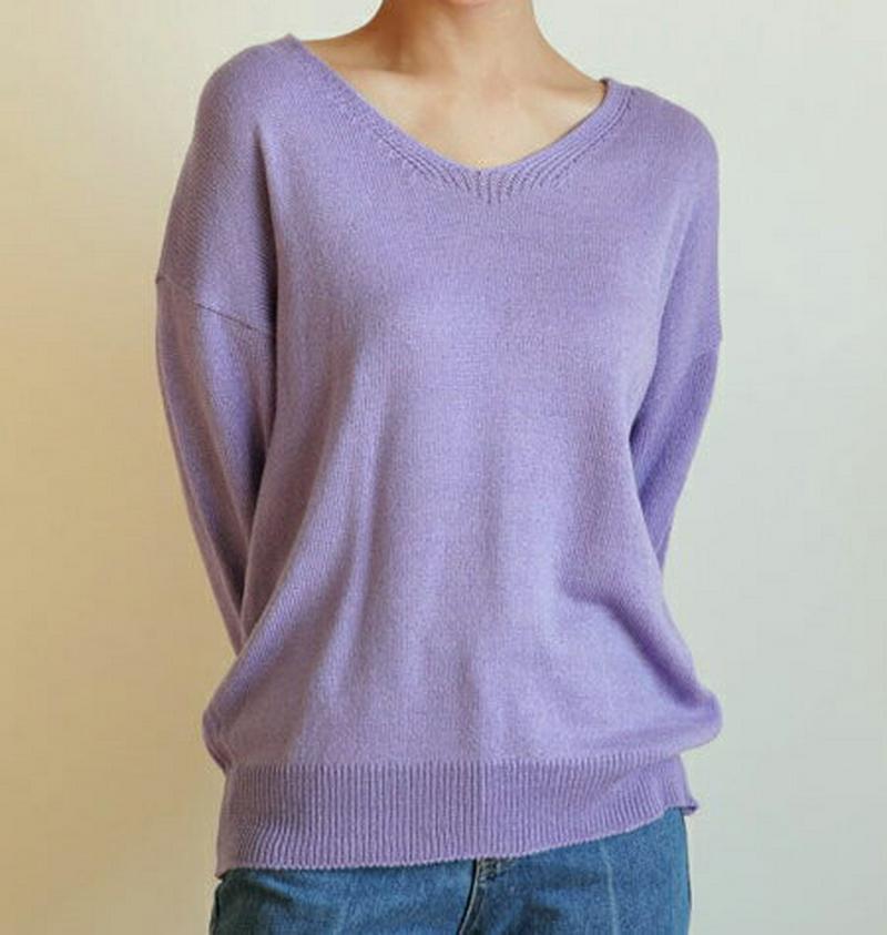 【只今10%OFF】カラーVネックニット・全8色・t60866 レディース【tops】【トップス ニット ニットトップス 長袖 