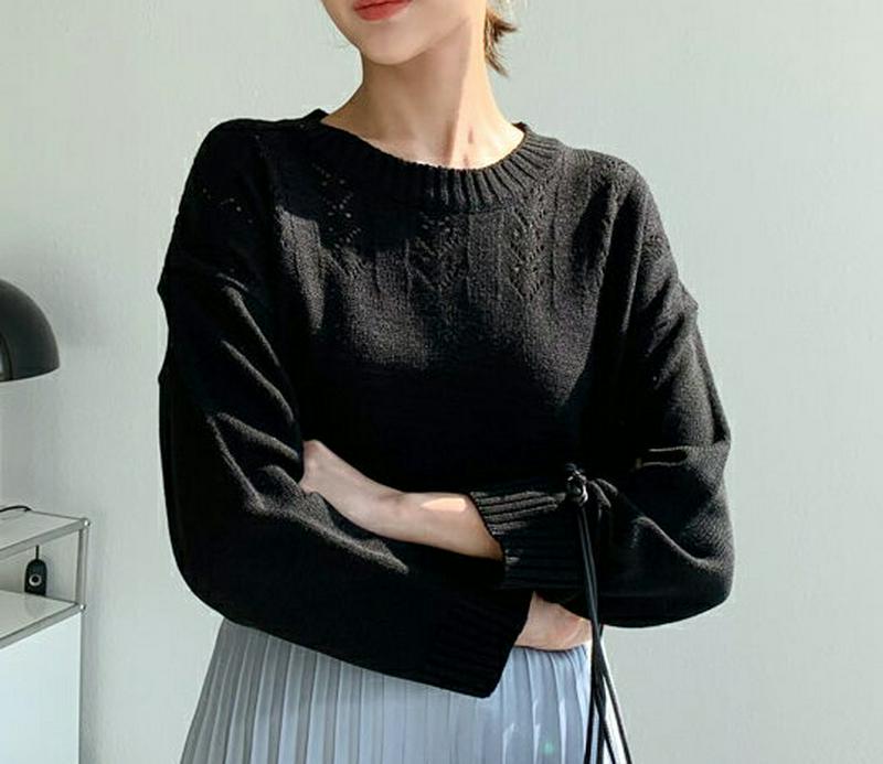 【只今10%OFF】ショルダーパンチングニット・全5色・b60867 レディース【tops】【トップス ニット ニットトップス 