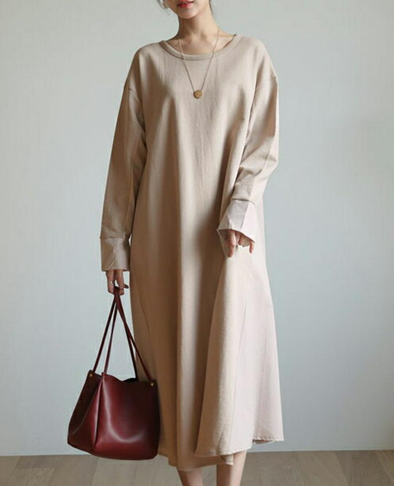 【只今10%OFF】ストライプコントラストワンピース・全2色・b60875 レディース【ops】【ワンピース ロング ロングワン