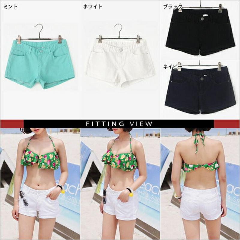 ベーシックショートパンツ・全4色・e41022 レディース【pt】 韓国ファッション beach wear-2015 短パン ショート パンツ ミニ 無地 シンプル ベーシック カジュアル