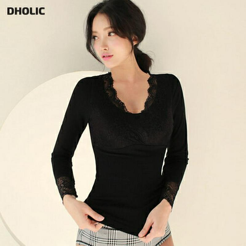 【只今10%OFF】裏起毛カップVネックTシャツ・全2色 e43753 レディース【uw】【カップ付き Vベック レースネック 