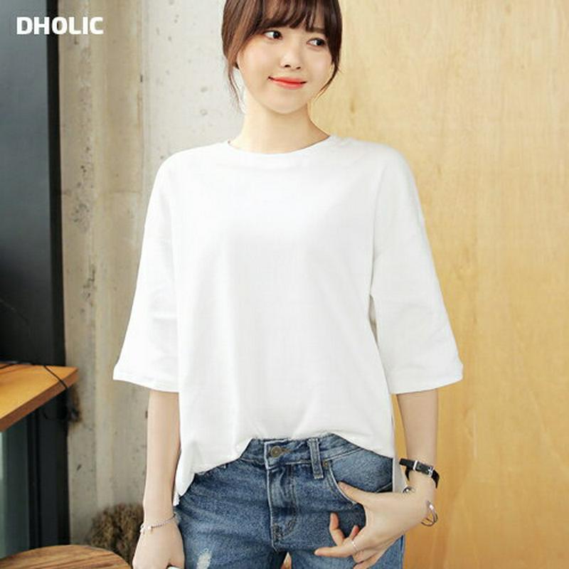 コットンボックスTシャツ・全15色・b43825 レディース 【tops】 韓国ファッション 人気 トップス 無地 半袖 シンプル カジュアル ゆったり パステルS/S ピンク カットソー Tシャツ コットン 夏 楽天ランキング1位