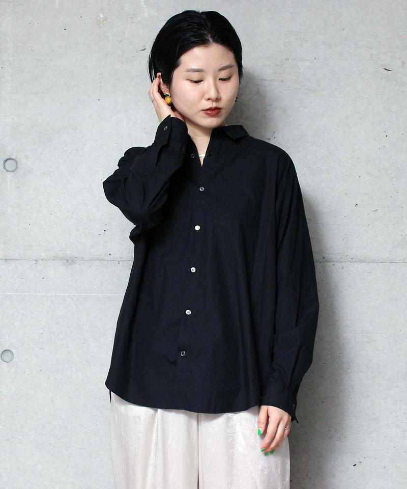 ●コットン/シルク shadow stripe　シャツ（note et silence.）