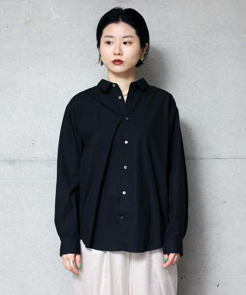 ●コットン/シルク shadow stripe　シャツ（note et silence.）