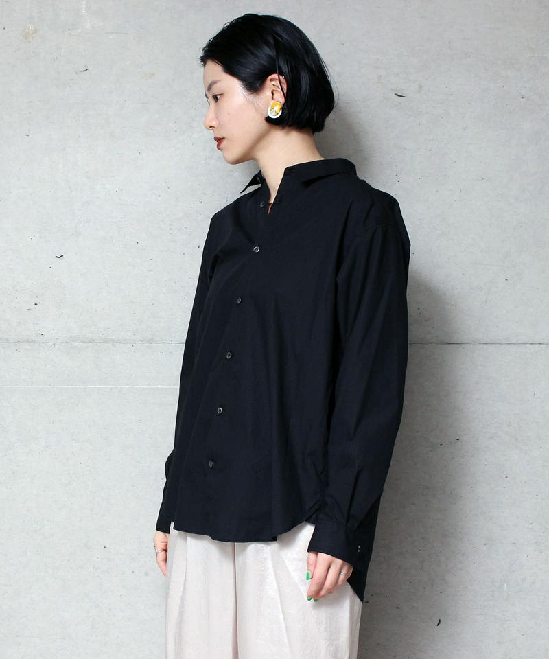 ●コットン/シルク shadow stripe　シャツ（note et silence.）