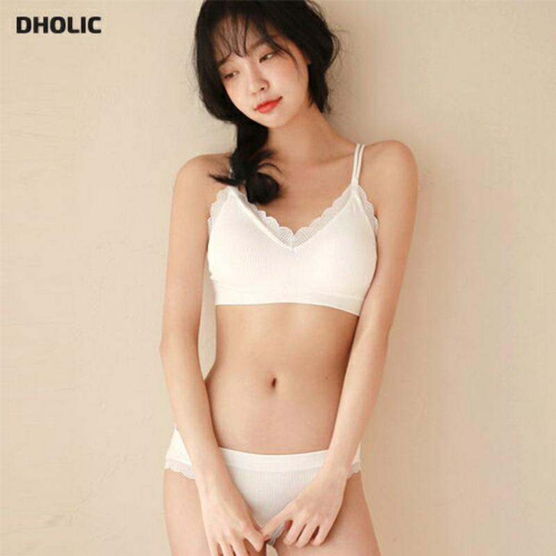 【只今10%OFF】レースリブブラトップ&ショーツSET・全3色 e43744 レディース【uw】【レース レースブラ ブラ 下