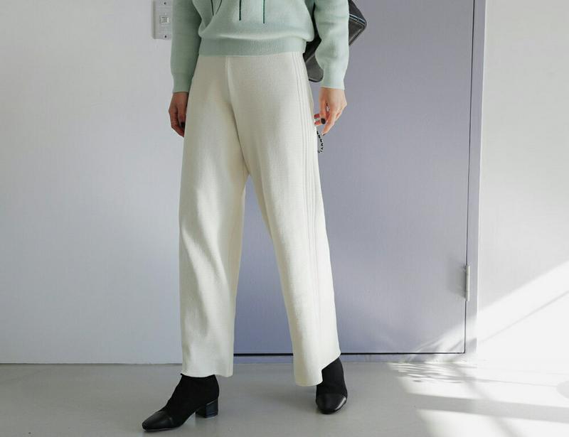 【只今10%OFF】サイドリブニットワイドパンツ・全5色 t54605 レディース【pt】【ガウチョパンツ パンツ ズボン ロン