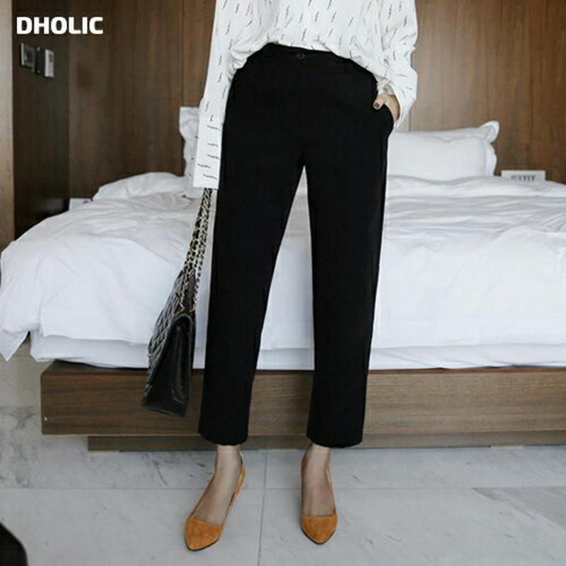 【只今10%OFF】DHOLIC オリジナル ベーシックスラックスパンツ・全5色・e45670-2 レディース【pt】【韓国 ファッション 人気 スラックス ロングパンツ ロング パンツ 無地 シンプル ベーシック オフィスカジュアル カジュアル 裏起毛 裏起毛パンツ 冬】