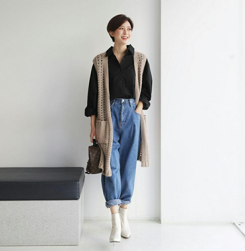 【只今10%OFF】ポケットオープンニットベスト・全4色 b54241 レディース【tops】【トップス ベスト ニット ロング