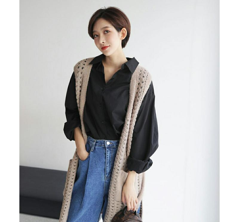 【只今10%OFF】ポケットオープンニットベスト・全4色 b54241 レディース【tops】【トップス ベスト ニット ロング