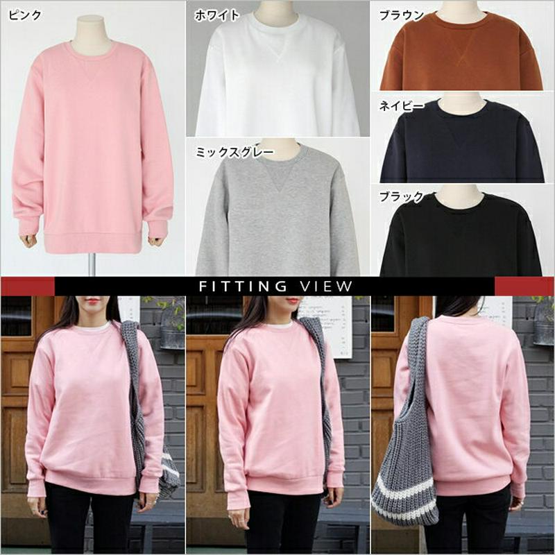 【只今10%OFF】裏起毛ベーシックスウェットTシャツ・全6色 a43122 レディース 【tops】【人気 トップス 長袖 ト