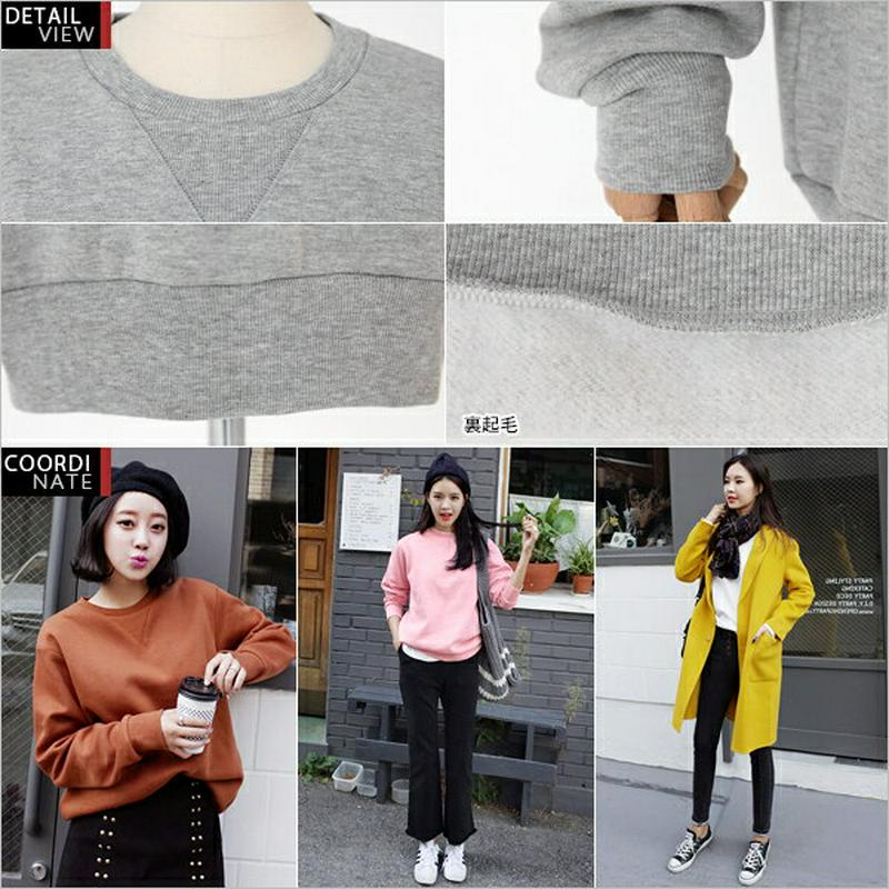 【只今10%OFF】裏起毛ベーシックスウェットTシャツ・全6色 a43122 レディース 【tops】【人気 トップス 長袖 ト