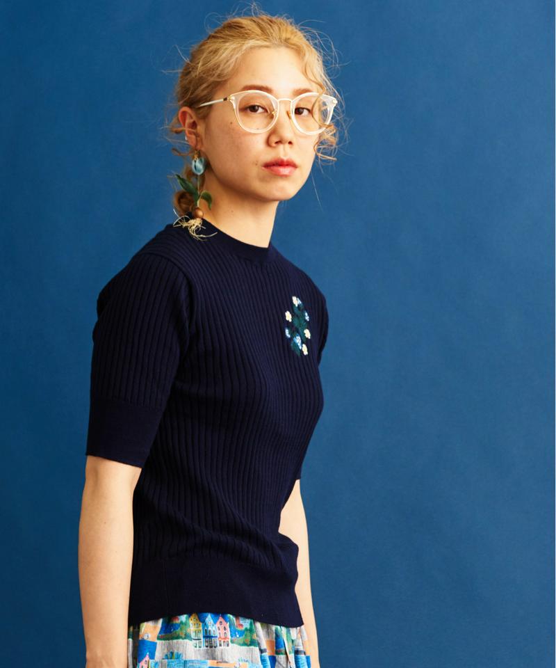 〇eiπe　「いちご」刺繍　半袖プルオーバー