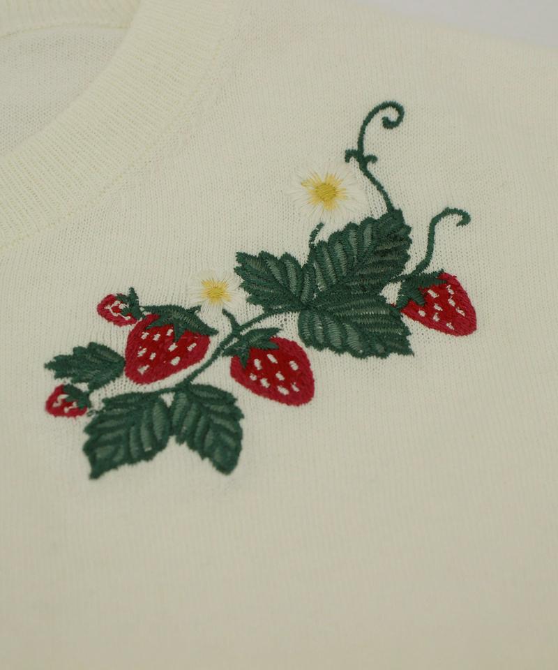 〇eiπe　「いちご」刺繍　カーディガン（eiπe）
