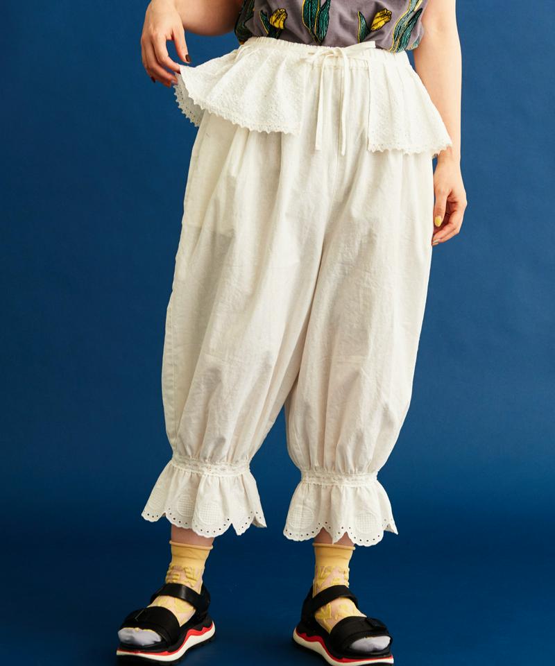〇eiπe　ワッフルビスケットカットワーク　ドロワーズパンツ