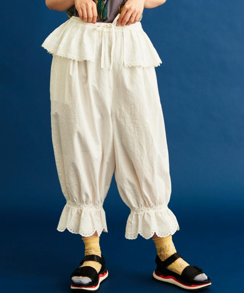 〇eiπe　ワッフルビスケットカットワーク　ドロワーズパンツ