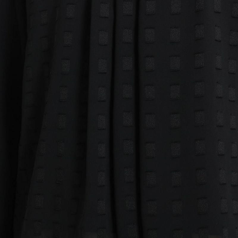 【洗える】七分袖シフォンジャガードブラウス