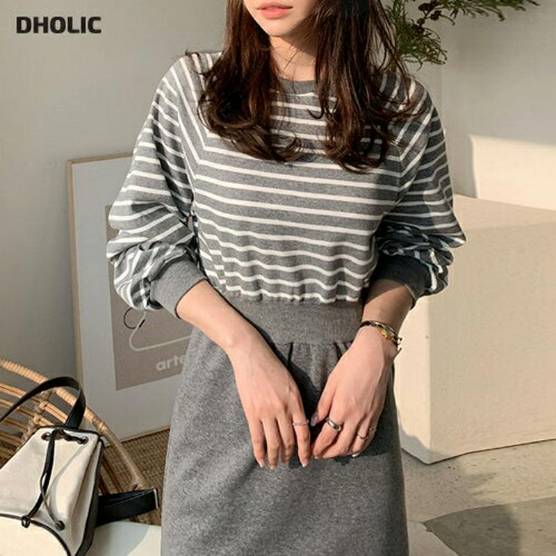 【只今10%OFF】ボーダーマーメイドワンピース・全3色・b60912 レディース【ops】【ワンピース ロング ロングワンピー