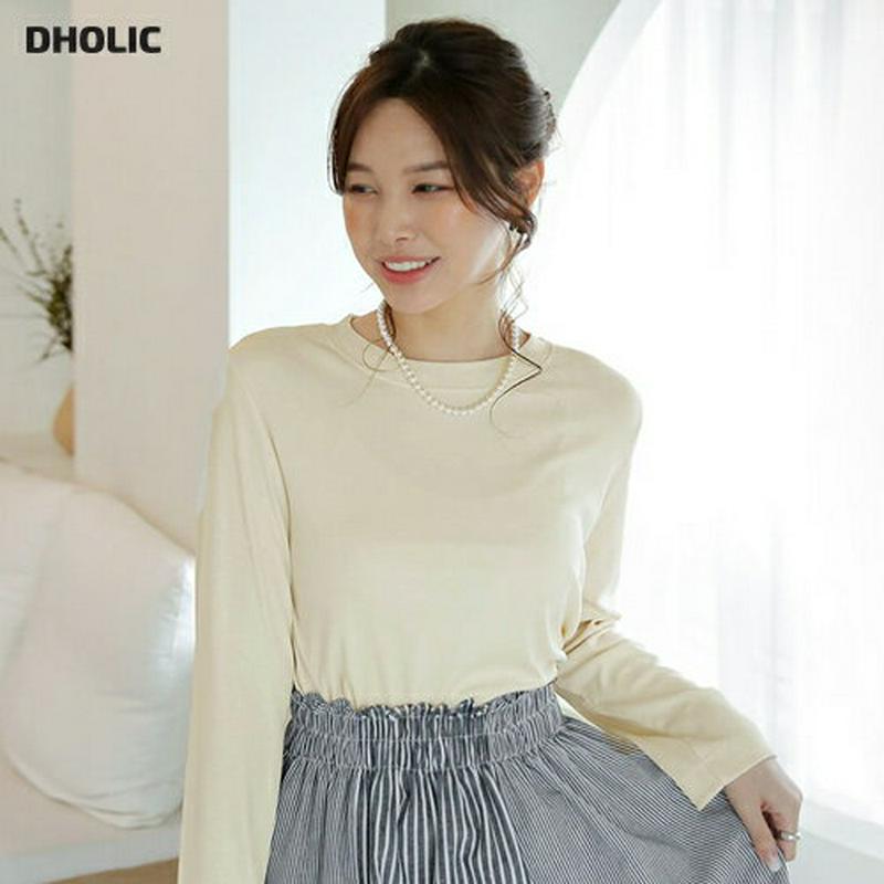 【只今10%OFF】ラウンドネックリブTシャツ・全6色・t60905 レディース【tops】【トップス Tシャツ 長袖 リブ リ