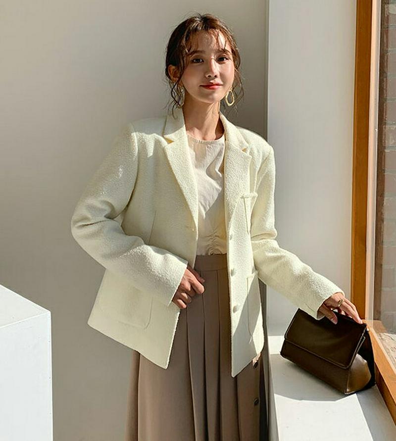 【只今10%OFF】【送料無料】フリンジツイードジャケット・全3色・t54762 レディース 【jk】【ジャケット テーラードジ