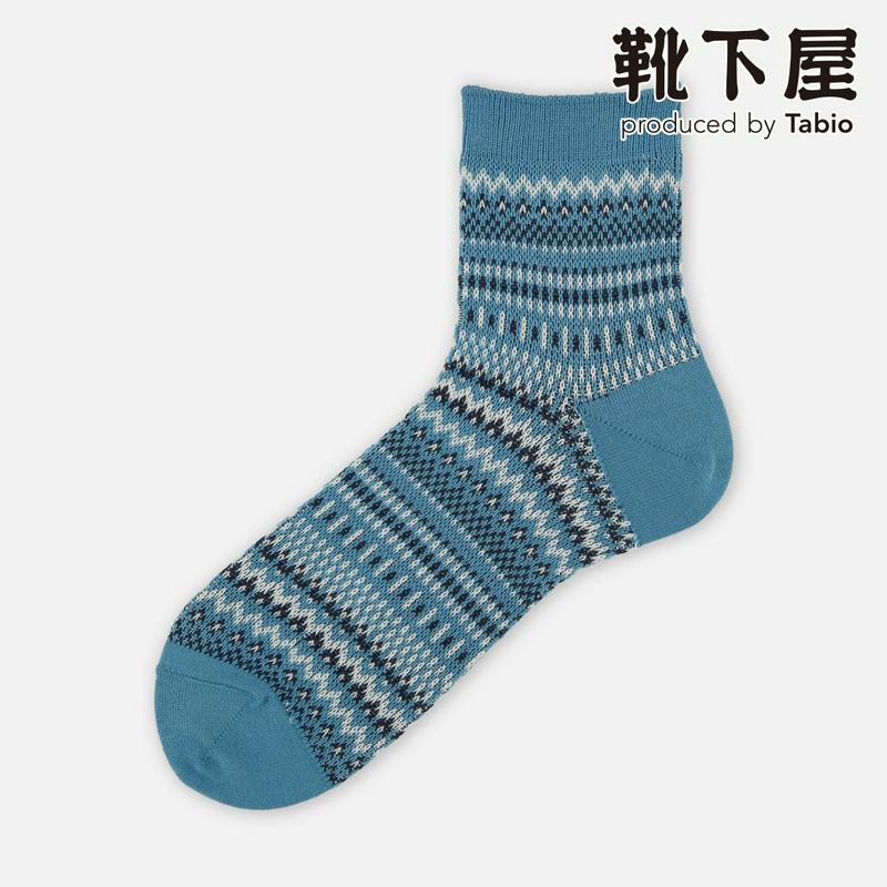 【全品送料無料★〜2/16 23:59迄】【あす楽】【Tabio MEN】 メンズ フェアアイルショート丈ソックス / 靴下屋 