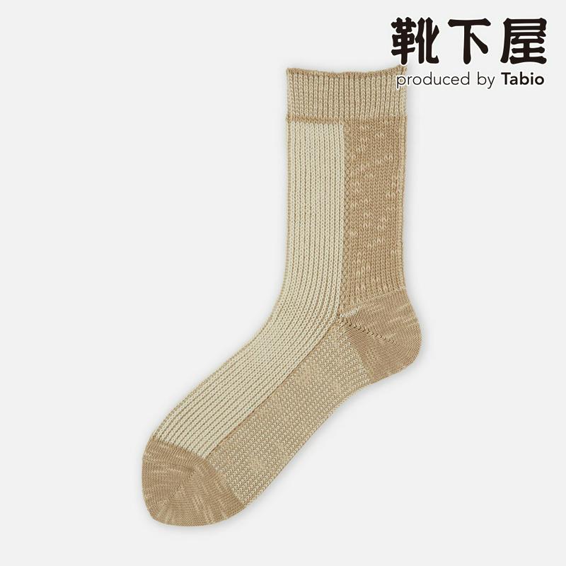 【全品送料無料★〜2/16 23:59迄】【あす楽】【靴下屋】 サンドラインリブジャカードパネルソックス / 靴下 タビオ Ta