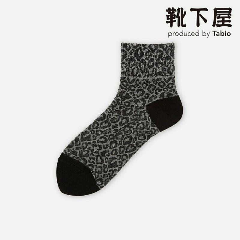 【全品送料無料★〜2/16 23:59迄】【あす楽】【Tabio】 アメリブレオパード柄ショートソックス / 靴下屋 靴下 タビ