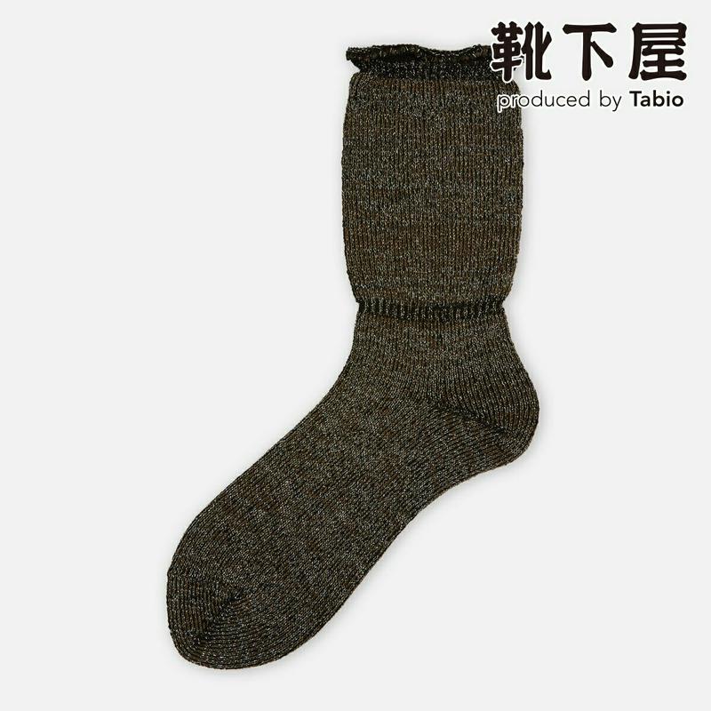 【全品送料無料★〜2/16 23:59迄】【あす楽】【靴下屋】 ヴィンテージ調ラメクルールーズソックス / 靴下 タビオ Tab