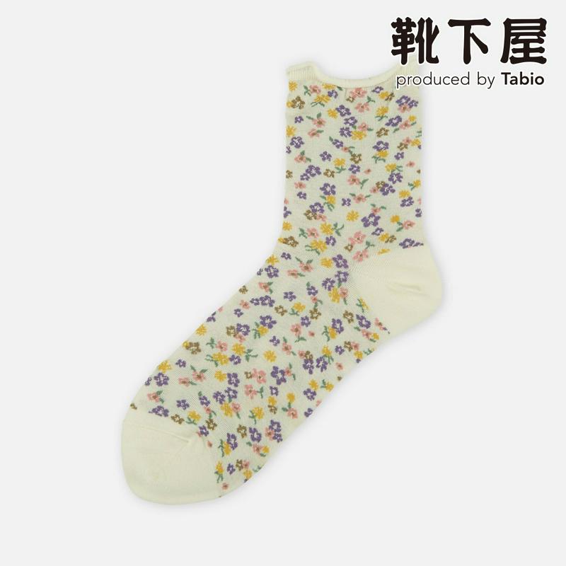 【全品送料無料★〜2/16 23:59迄】【あす楽】【靴下屋】 ガーゼ調レトロリバティ柄ソックス / 靴下 タビオ Tabio 